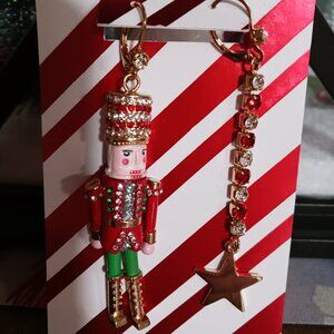 BETSEY JOHNSON Christmas Holiday Nutcracker Earrings